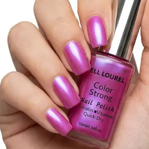 ELL LOUREL Pearl-Finish Electric Purple Nail Polish, with keratin and vitamins for nail care; quick-drying, long-lasting, and yellowing-resistant—a must-have for spring and summer nail looks.