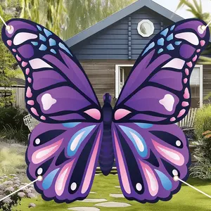 1 item, polyester fiber butterfly decorative flag, butterfly wing props flag, suitable for garden celebrations, photo booths and creative events, also for garden decoration | Elegant decoration, butterfly decoration. wwx