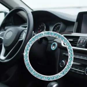 Shiny Rhinestone 3D Diamond Car Motorcycle Switch Sticker - Easy Install Durable Alloy Decorative Decal Single Pack