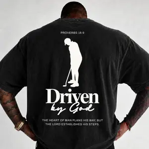 Comfort Colors Driven By God Golf Shirt, Christian Golfer Faith Graphic Tee, Breathable Cotton Unisex Casual Athletic Religious T-Shirt, Father’s Day Dad Golf Gift Top