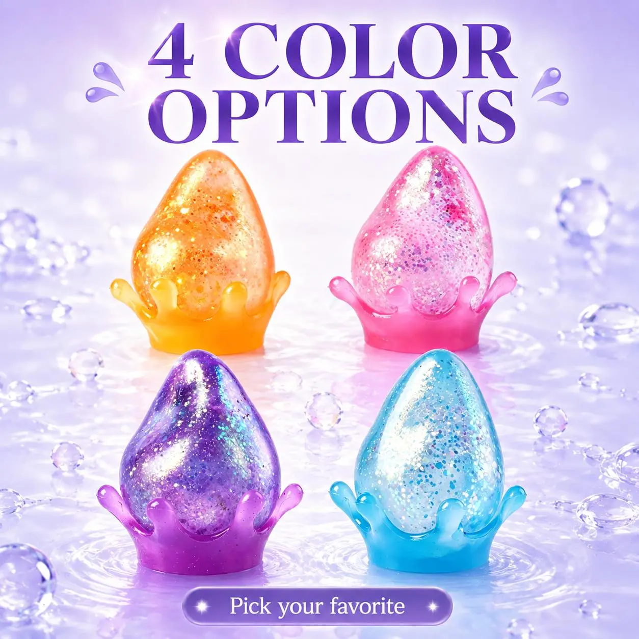 Glitter Squishy Stress Relief Toy for Anxiety & Focus Fidgets Fidget Sensory