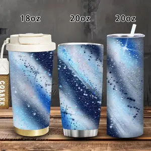 1pc 18oz/20oz Cosmic Galaxy Tumbler with lid and straw, winter insulated travel mug, gift for women and men, ideal for Valentine’s Day, Easter, birthday gifts, iced/hot coffee cup