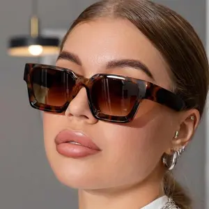 Unisex Retro Tortoiseshell Square Frame Sunglasses, Fashionable Casual Full Frame Sunglasses Suitable for Daily Use, Outdoor Activities Fashion Accessories