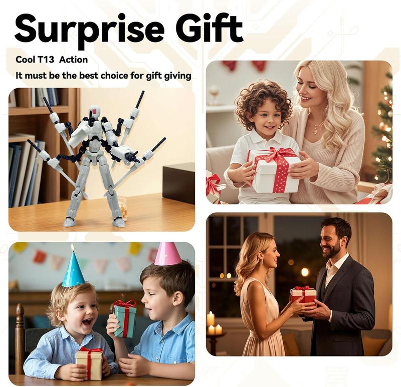 T13 Action Figure Set 8 inch T 13 Multi-Articular Mobile Robot Nova T-13,Desktop Decorations for Game Lovers Toys Assembly Completed