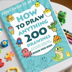 200+ Steps Drawing Book, Step-By-Step Art Guide, Creative Drawing Techniques, Perfect for Beginners & Professionals, Ideal Gift