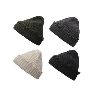 Hip Hop Beanies Hole Skullcap Lightweight Elastic Unisex Winter Hat Men Women Fashion Street Style Knitted Cap Autumn Outdoor Urban