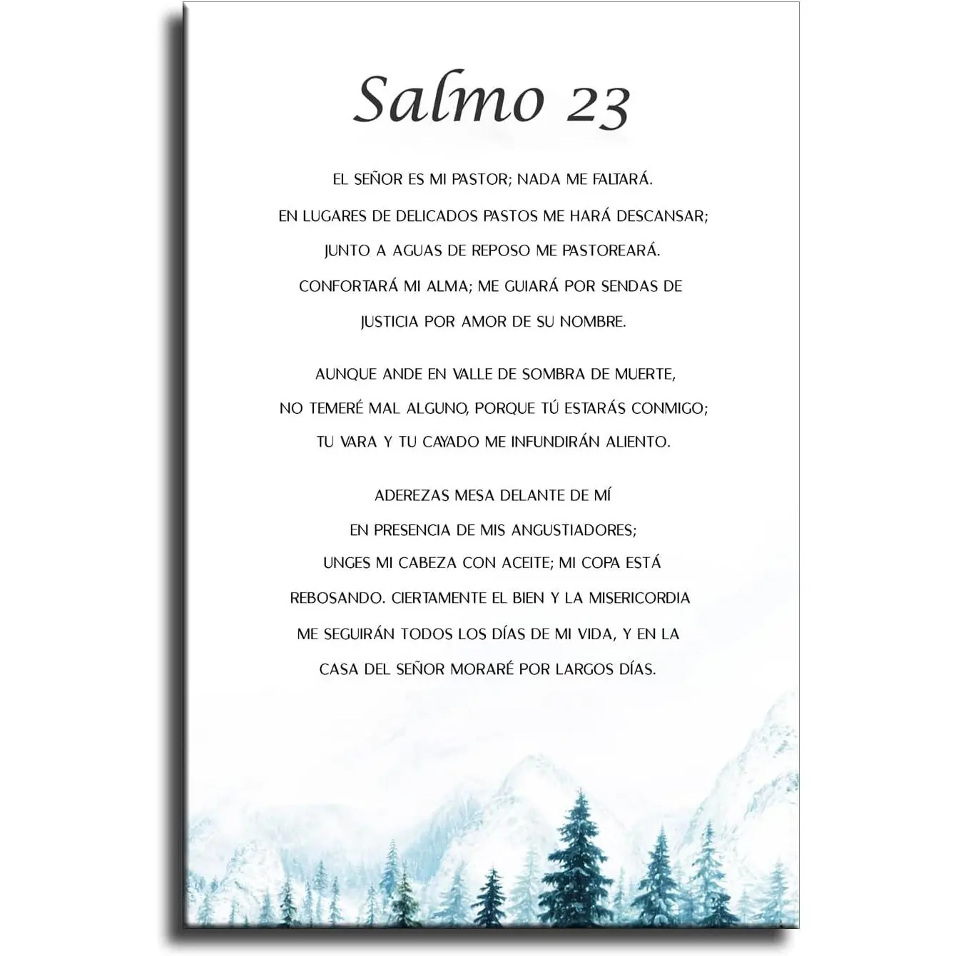 Classic Religious Salmo 23 Spanish Bible Verse Framed Canvas Print Poster - "El Senor Es Mi Pastor Nada Me Faltara" Wall Art, Customizable Home Inspo Decor, Baptism Gift for Living Room/Office Home Supplies,Santa