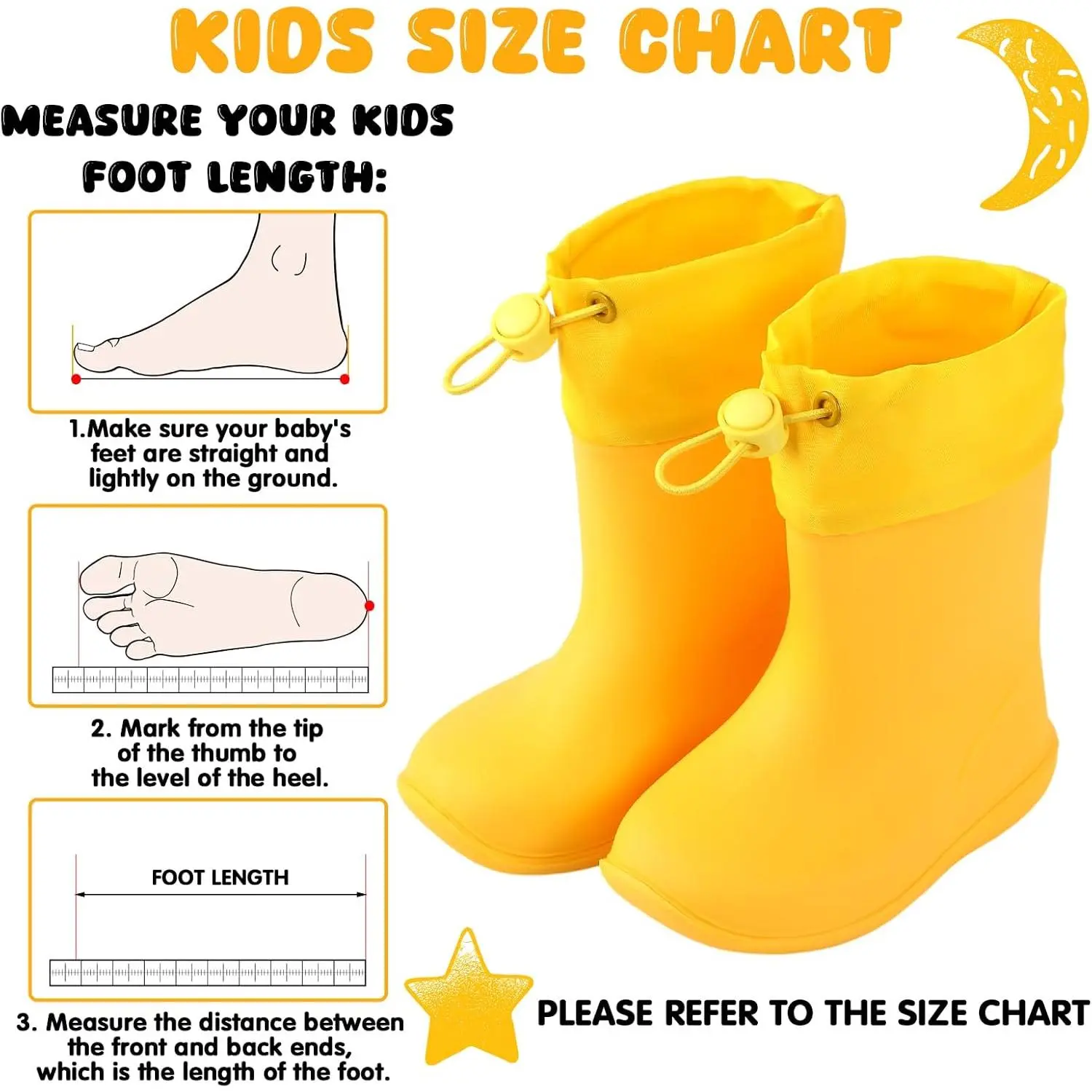 Shyyween Toddler Rain Boots for Boys Girls Kids Waterproof Rain Boots Unisex-Child Lightweight Boot for Outdoor