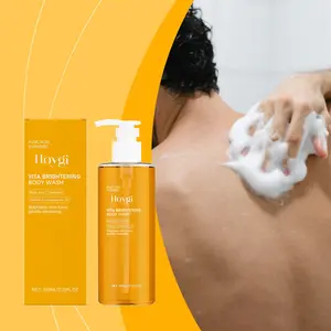 Hoygi Kojic Acid Niacinamide Turmeric Root Extract Brightening Moisturizing Body Wash Gel Even Skin Tone Gentle Cleanse Hydrate Hydrating Nourish Soften Smooth Skin Non-Tight Non-Slippery