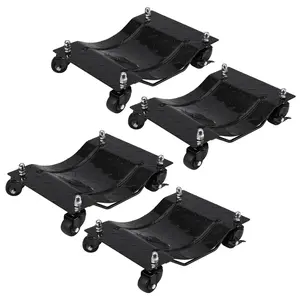 GAOMON Car Wheel Dolly Set of 4, 6000 lbs Car Moving Cart with Brakes, Wheel Dolly Car Tire Stake Set, Heavy-Duty Car Tire Dolly Cart for Vehicle, Cars, Trucks, Trailers, Motorcycles, and Boats(Black)