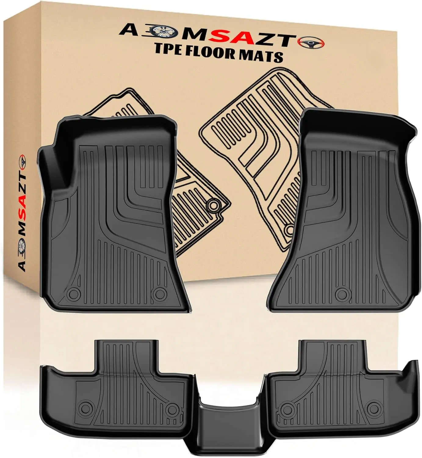AOMSAZTO All-Weather Anti-Skid TPE Rubber Car Floor Mats, Fit for dodge ram  2015-2023 RWD Vehicle Interiors, Automotive Cars Accessories