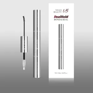 VEYESBEAUTY DualHold Bond & Seal - Black 14ml 2 in 1 Cluster Lash Glue for Eyelash Extensions Self-Application Makeup Cosmetic