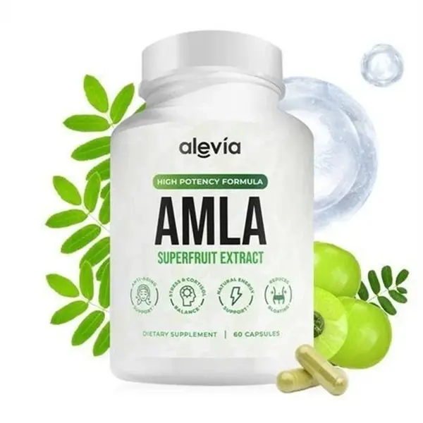 3x Alevia Organic Amla Capsules - 1000mg Indian Gooseberry Natural Fruit Dietary Vitamin Antioxidant Supplement