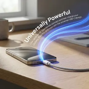 60W USB-C to USB-C Fast Charging Cable (2-Pack/3-Pack/4-Pack/5-Pack), 6.6FT Nylon Braided Type-C Cord, Tangle-Free & Durable, for iPhone 15/16/17, Samsung Galaxy, MacBook, iPad Pro, Pixel, Switch