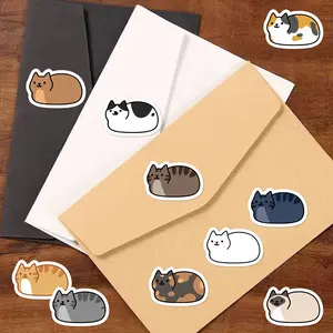 500 Sheets/roll Cat-themed Decor Stickers Series - Sealing Stickers for Cups, Laptops, Suitcases, DIY Notebook Decorations, Birthday Gifts