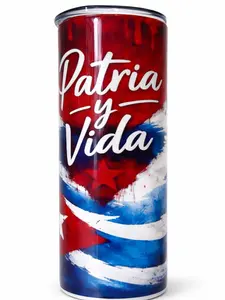 Vaso Tumbler 20oz Personalizado  | Patria y Vida | Sublimación Premium
