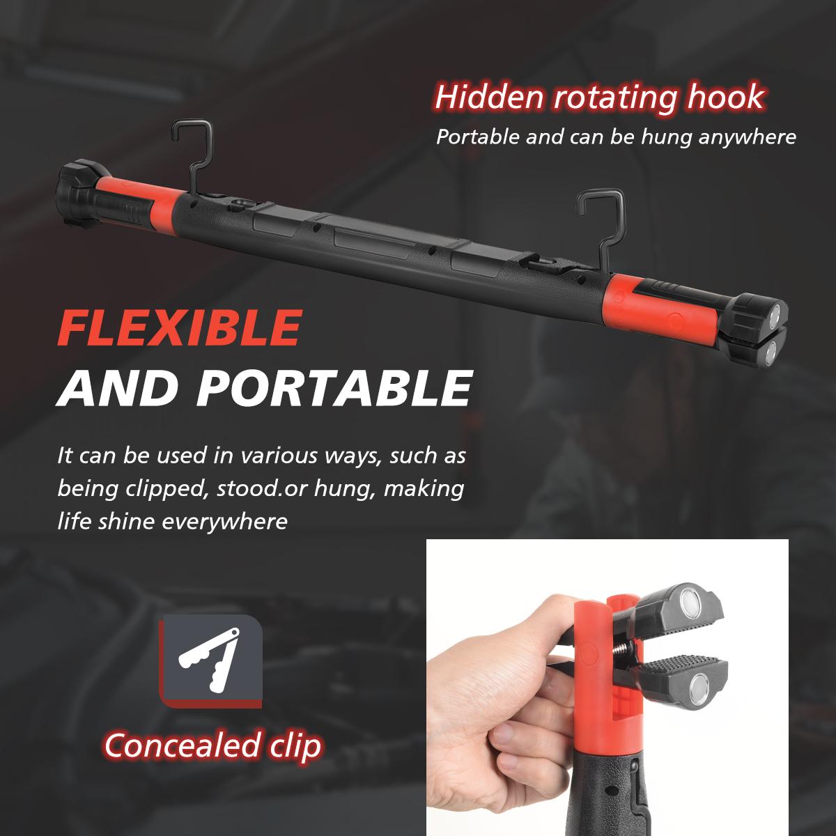 NovaRHome Father’s Day Gifts – Engine compartment work light strip, magnetic light strip with hook, 2000mAh battery life of 3-5 hours, red and white dual color temperature, single pack, suitable for mechanics, car repair, and garage use.