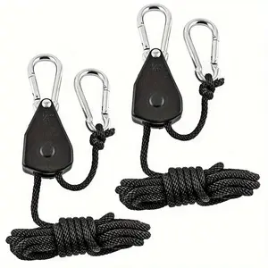 "2pcs Adjustable 8"" Heavy-Duty Hanging Ratchet Hooks for Tents, Plant Lamps & Outdoor Gear - Durable PP Material - For Camping, Gardening & Home Use - Ideal Gift for Outdoor Enthusiasts"