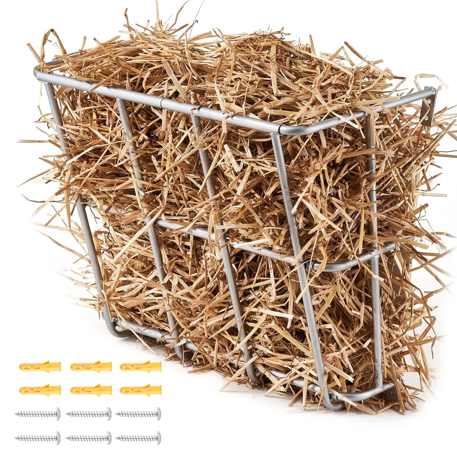 Livestock Hay Feeder For Farm And Barn Wall Mounted 18.5 Gallons Goat Hay Rack For Horses, Cattle, Sheep, And Poultry, Durable Weather Resistant Steel Construction, Easy To Clean, Long Lasting Capacity For Outdoor And Stable Use