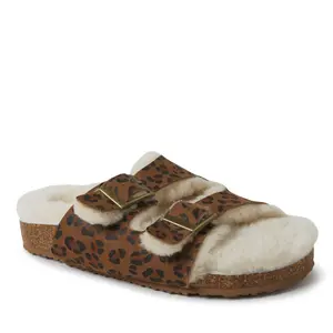 Fireside by Dearfoams Women's Tamworth Genuine Shearling Double Band Sandal