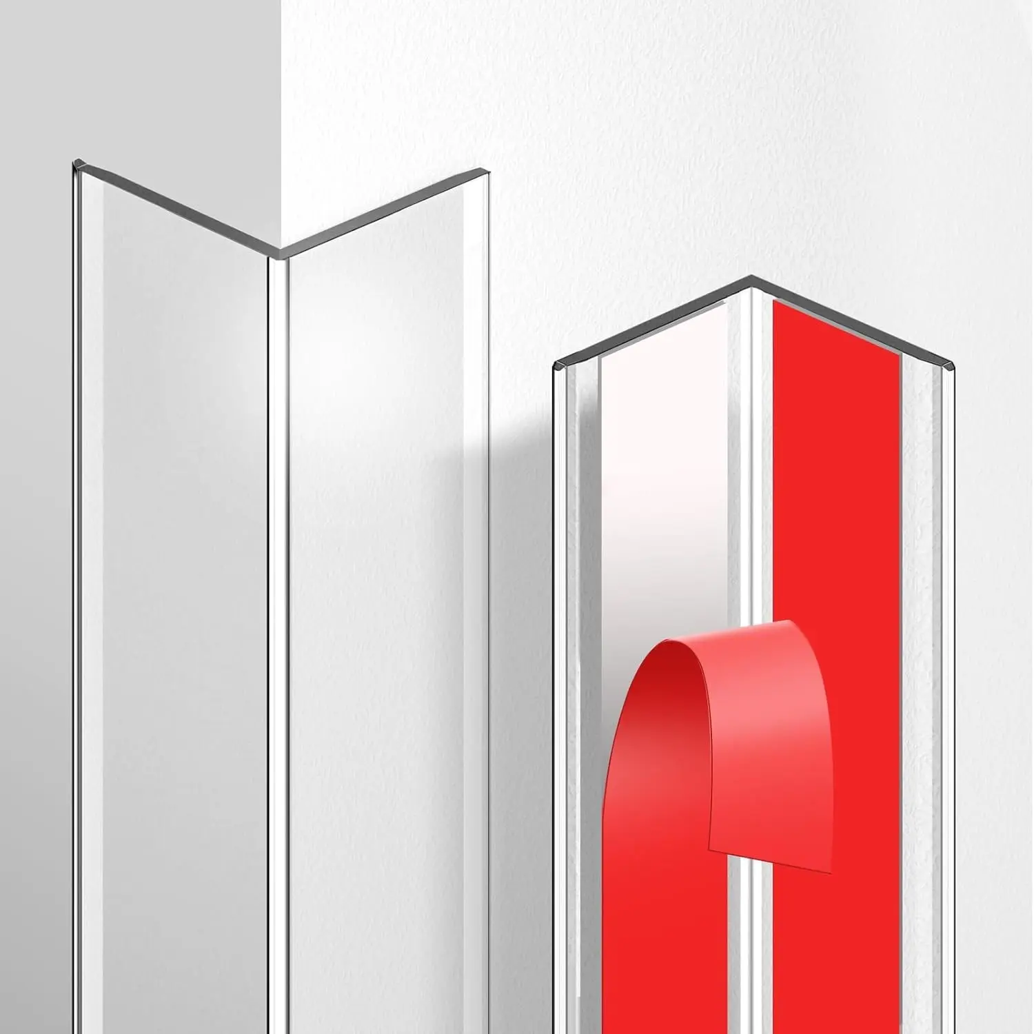 4 Pack Wall Corner Protector, Self Adhesive Corner Protectors for Walls, Easy to Install Edge Guard Strip for Furniture Cabinet Shelf Drywall Baseboard Desk, 17.7in x 1.18in, Clear