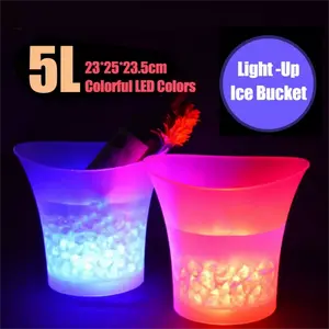 2 Pieces Ice Bucket 7 colors LED 5L Wine champagne Beer Drink Containers Party