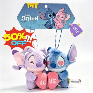 DISNEY Stitch Confession Magnetic Keychain Pair – Magnetic Lock Keychain Set with Stitch Character for Keys Bags and Backpacks, Cute Couple Accessory for Disney Fans