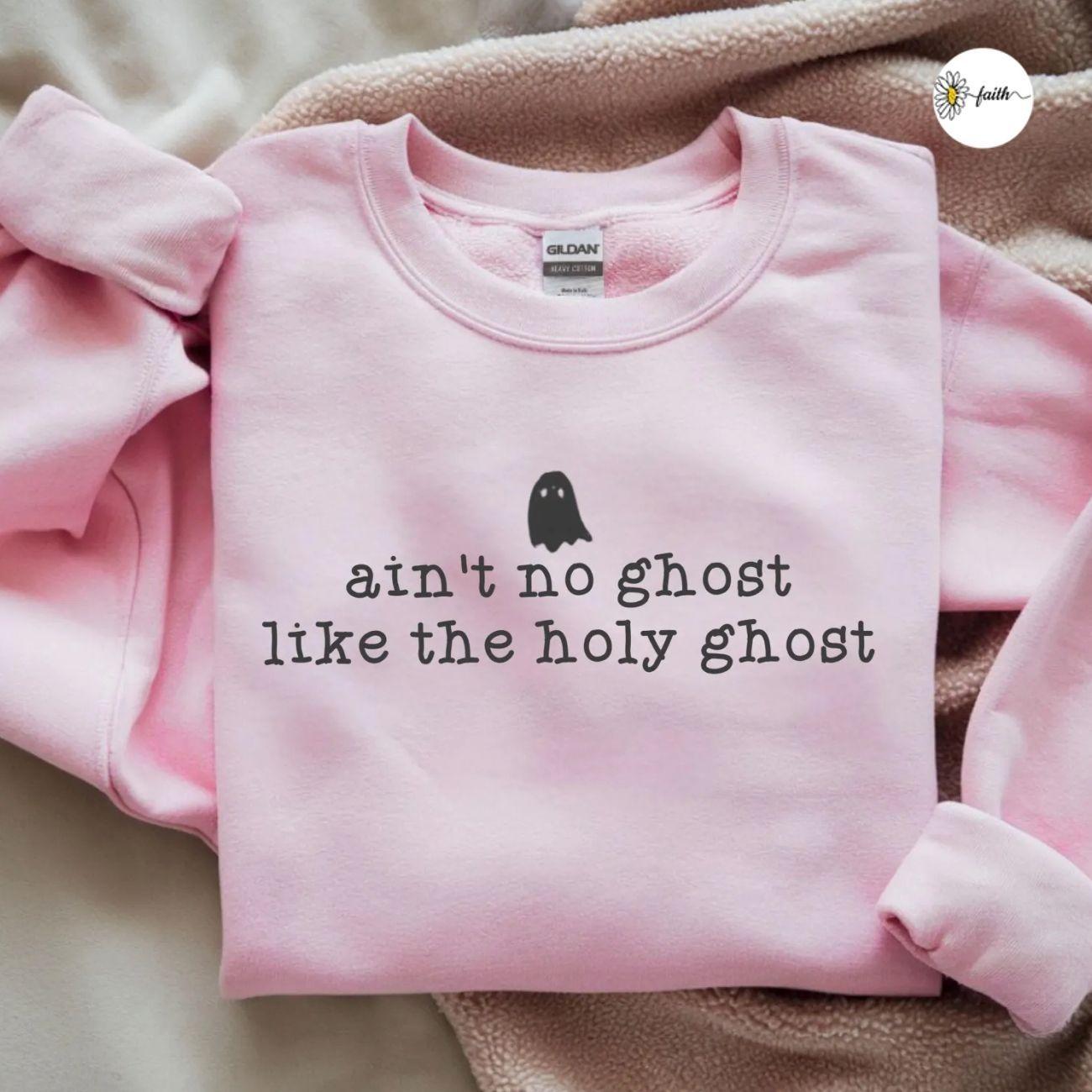 Christian Halloween Sweatshirt, Halloween Crewneck, Funny Christian Halloween Shirt, Holy Ghost Shirt, Religious Halloween Tee Unisex Womenswear Menswear Graphic Crewneck