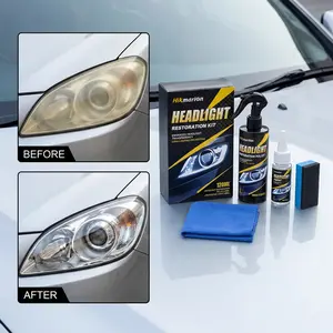 Car Headlight Cleaning Kit, Improve Yellowing and Blurred Lighting, Clear Surface Protection, Essential Auto Care Accessories