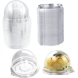 50 Set Clear Plastic Mini Cupcake Boxes Muffin Pod Dome Muffin Single Container Box Wedding Birthday Gifts Boxes Supplies ()