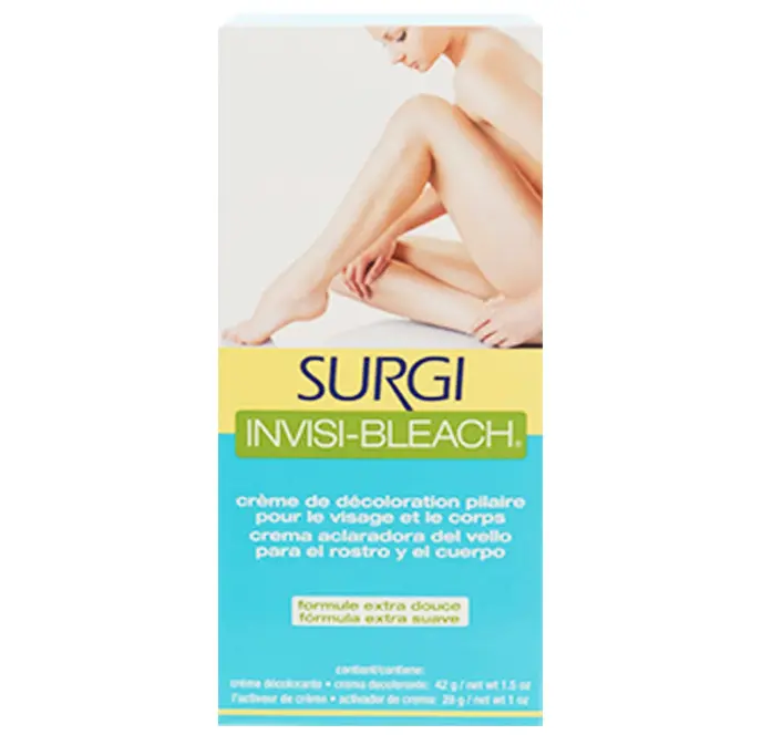Surgiwax Invisi Bleach Face & Body Hair Bleaching Cream – Lightener for Facial Hairs, Arms & Legs, Extra Gentle Formula for Sensitive Skin, 1.5 oz