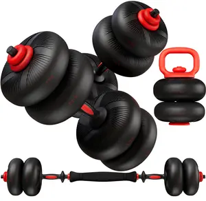 TLGREEN Adjustable Dumbbell Set, 45lbs/67lbs Free Weight Set home gym, 4-in-1 Used as Barbell, Dumbbells, Kettlebell, Weight Plates, Soft PVC Coated, Space Saving Fitness Exercise for Men/Women, mothers day gifts ideas summervibes