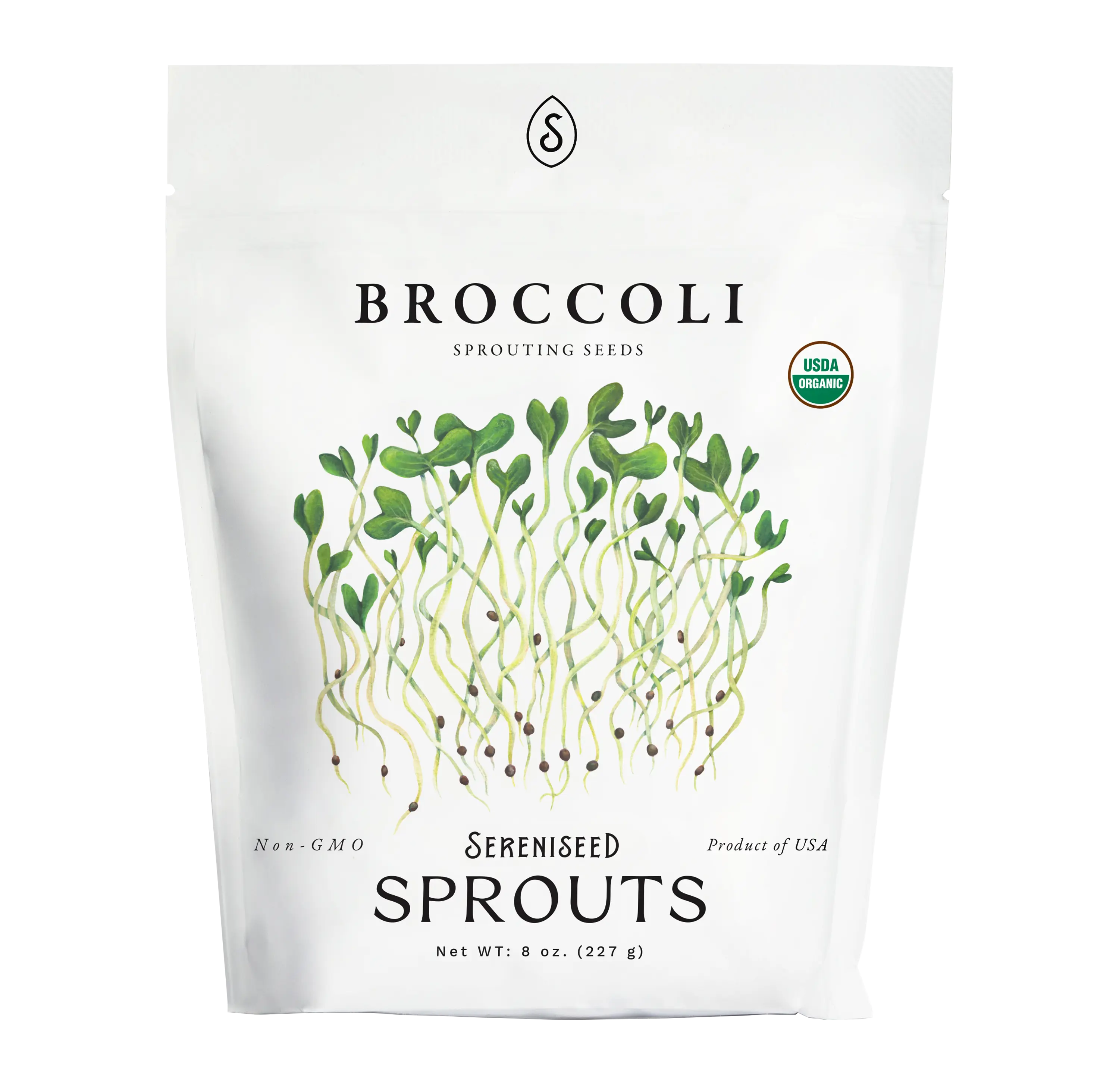 Organic Broccoli Sprouting Seeds (8 oz) - Non-GMO, USDA Certified Organic, High Germination, USA Grown