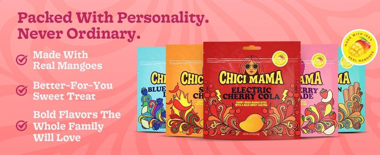 Chici Mama Spicy Chamoy Mango Bites – Made with Real Mango | Chewy, Juicy Candy-Alternative Treat | No Artificial Colors, Flavors, or Sweeteners | Gluten-Free, Naturally Vegan & Free of Major Allergens | Better-For-You Snack | 2 Pack - 70g Chici Mama Spicy Chamoy Mango Bites – Made with Real Mango | Chewy, Juicy Candy-Alternative Treat | No Artificial Colors, Flavors, or Sweeteners | Gluten-Free, Naturally Vegan & Free of Major Allergens | Better-For-You Snack | 2 Pack - 70g