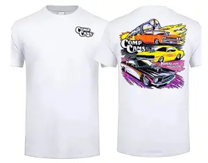 COMP Cams 90's Pro Street T-Shirt, Retro Muscle Car Aesthetic Graphic Tee Hot Rod Streetwear T-Shirt Double Sided Bubble Logo Top Premium Heavyweight Cotton White Crewneck Unisex