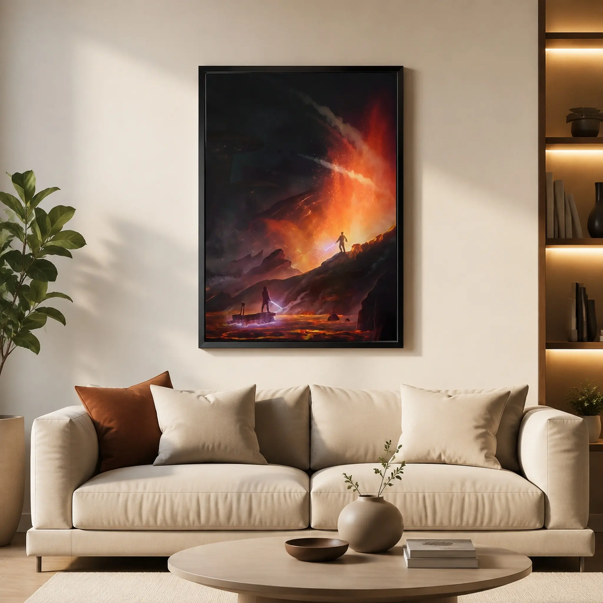 Aovvhing Obi- Wan Kenobi VS Anakin Poster Wall Art Canvas Prints Star Movie Wars Posters for Bedroom Wall Decoration Frame-Style,Canvas Poster Wall Decor, Room Decorations, Funky Home Decor,anime wall art,bedroom canvas poster