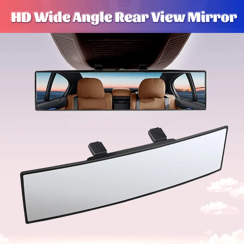 11.81" Panoramic Convex Rearview Mirror | Interior Clip-On Wide Angle for Effective Blind Spot Reduction | HD Visibility, Universal Fit for Car/SUV/Trucks