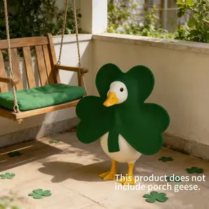 St Patrick's Day Porch Goose Costume, Clover Shape Garden Decoration, Clover Design, Holiday Party Outdoor Setup Prop, Festive Yard Decor