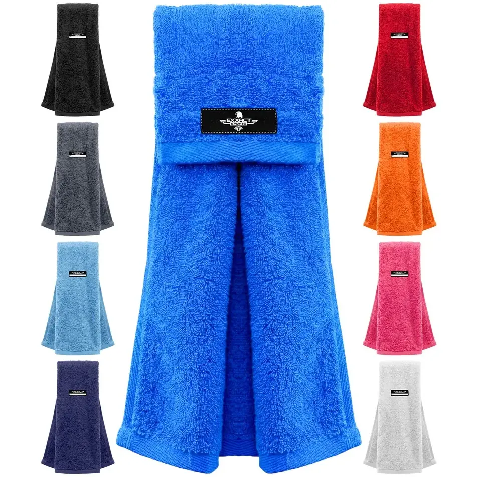 Exxact Sports Royal Blue Cotton Football Towel with Hook-Loop Fastener - Lightweight, Breathable, Highly Absorbent, Quick-Dry, Moisture-Wicking, Non-Slip, Secure-Fit Unisex Sports Accessory, Better Grip on the Ball, 30-Day Money-Back Guarantee, Baseball