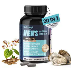 Mighty man energy Bottle, 20-in-1 Nitric Oxide Men Booster - Maca, Oyster Extract, L-Arginine, Ashwagandha & Horny Goat Weed for Blood Flow, Energy & Stamina Support | 100% Natural Supplement For Men Healthcare Fitness Edible Dietary