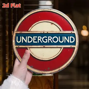 Vintage Retro London Underground Aluminum Wall Art Decor 8x8 Inch for Home Bar Cafe British Themed Pub Club Man Cave