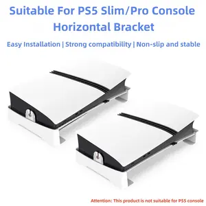 Gaming Console Accessories Horizontal Stand Storage For Ps5 Slim And Ps5 Pro Console White Durable Base Space-Saving Non-Slip Holder Space Saving Base Support For PS5 Slim/Pro Accessories