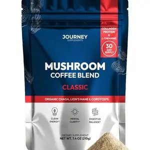 Mushroom Coffee with Collagen - Classic Blend – Adaptogenic Instant Coffee for Energy, Focus, & Mental Clarity – Enhanced with Lion’s Mane, Chaga, Cordyceps & L-Theanine (30 Servings)