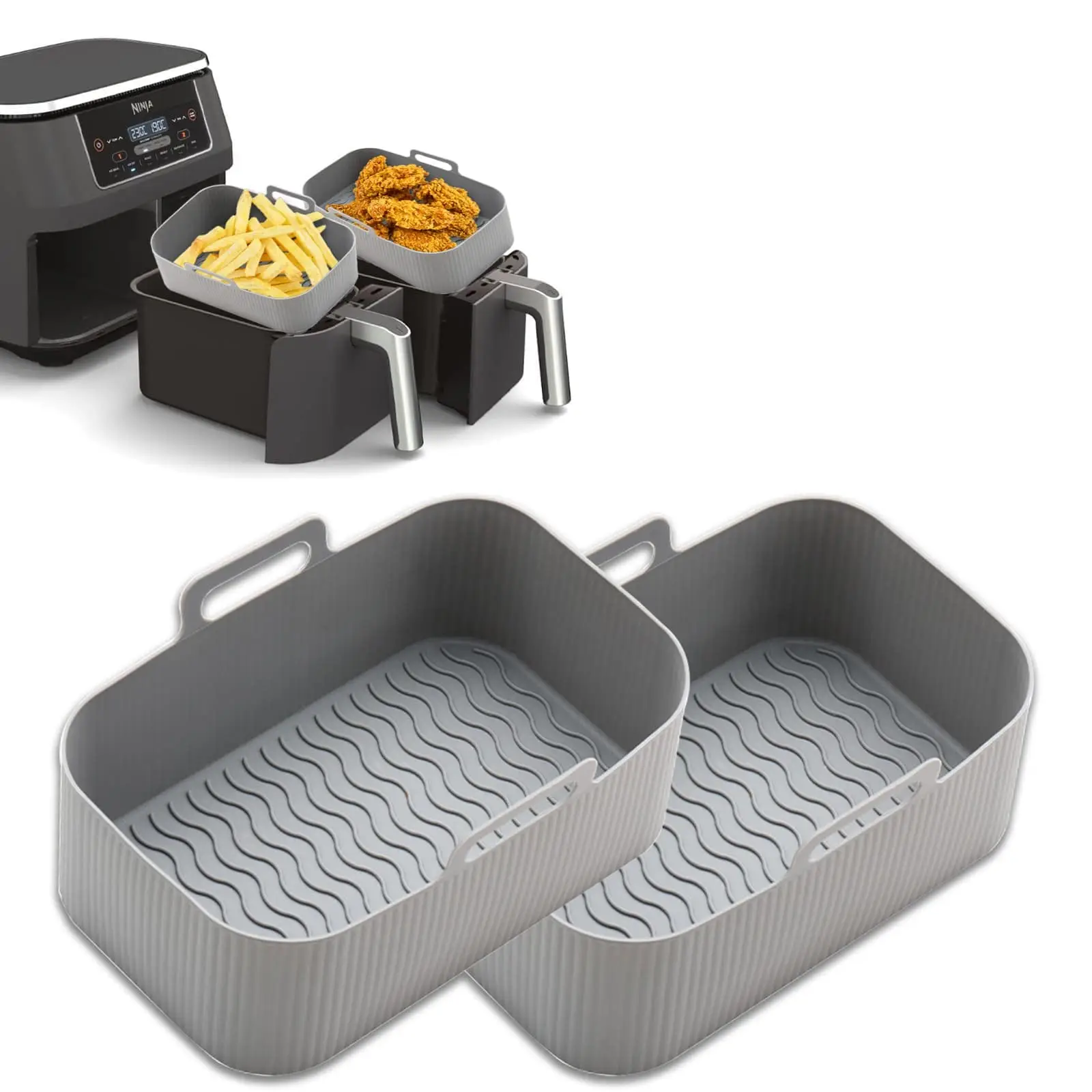 Silicone Baking Tray, 1 Count Reusable Heat Resistant Air Fryer Liner, Portable Dishwasher Safe Baking Accessories