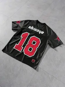 Men's Number & Letter Print Round Neck Tee, Loose Casual Short Sleeve T-shirt for Daily Wear, Men's Top for All Seasons, Tropical