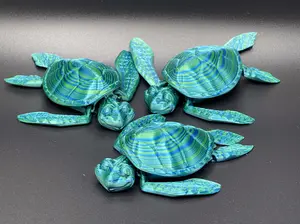 3D 3-Pack of 3.5" Tiny Turtle Figurine Collectible