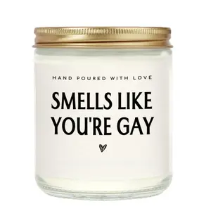 Gay Gifts - Smells Like You’re Gay Candle, Gay Gifts for Boyfriend Men Friend Brother, Funny Birthday Handmade Lavender Gay Candle Gifts