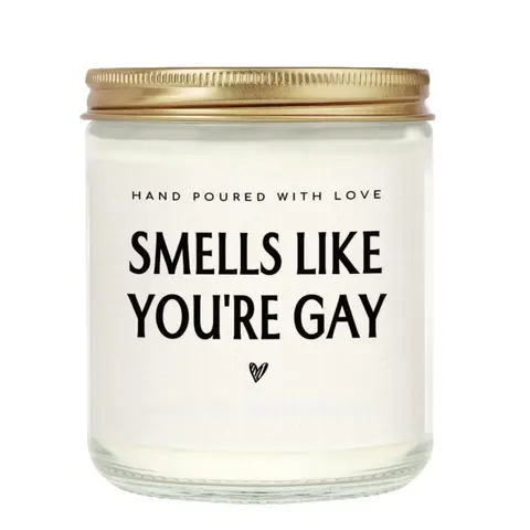 Gay Gifts - Smells Like You’re Gay Scented Candle, Gay Gifts for Boyfriend Men Friend Brother, Funny Birthday Handmade Lavender Gay Candle Gifts
