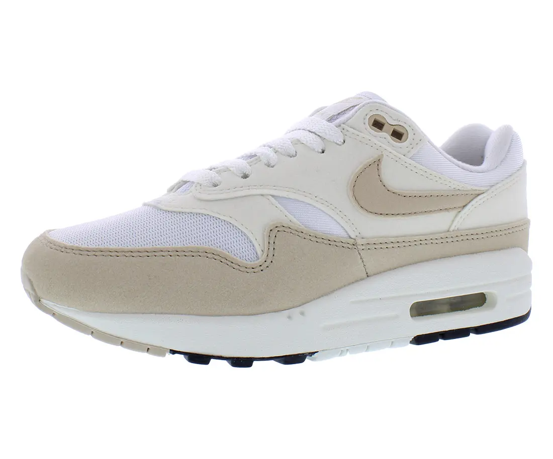 NIKE Air Max 1 Women's Athletic Trainer, Leather and Mesh Walking Sneaker for Everyday Sports and Casual Style, Walking Shoes, Sports Shoes, Footwear, Low Top, Cushioned, All Seasons, Basic