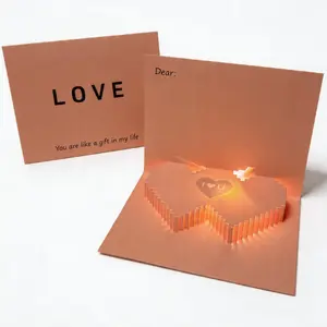 3D Heart Shaped Card with Recording and Light Effects, Perfect Gift for Boyfriend/girlfriend, Ideal for Birthday and Valentine's Day
